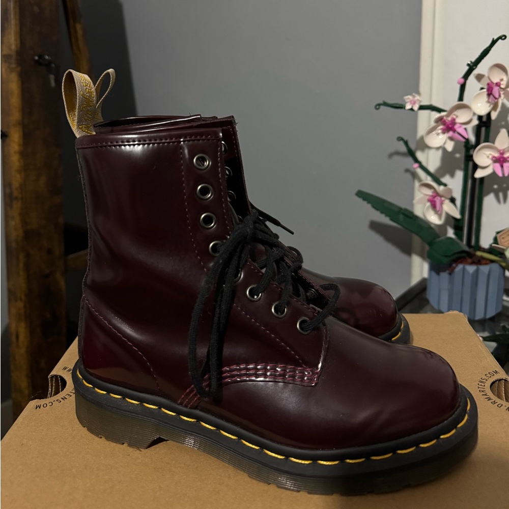 Vegan Cherry Red Dr. Martens Size 6